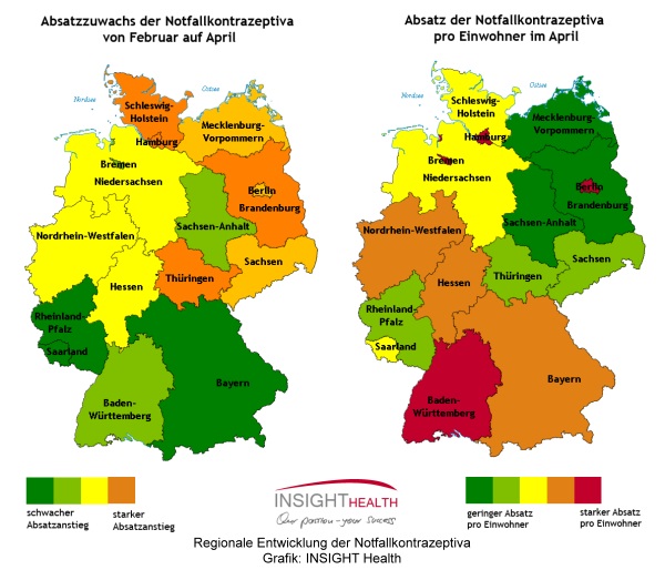 Bundesländervergleich der Absatzzahlen bei der Pille danach